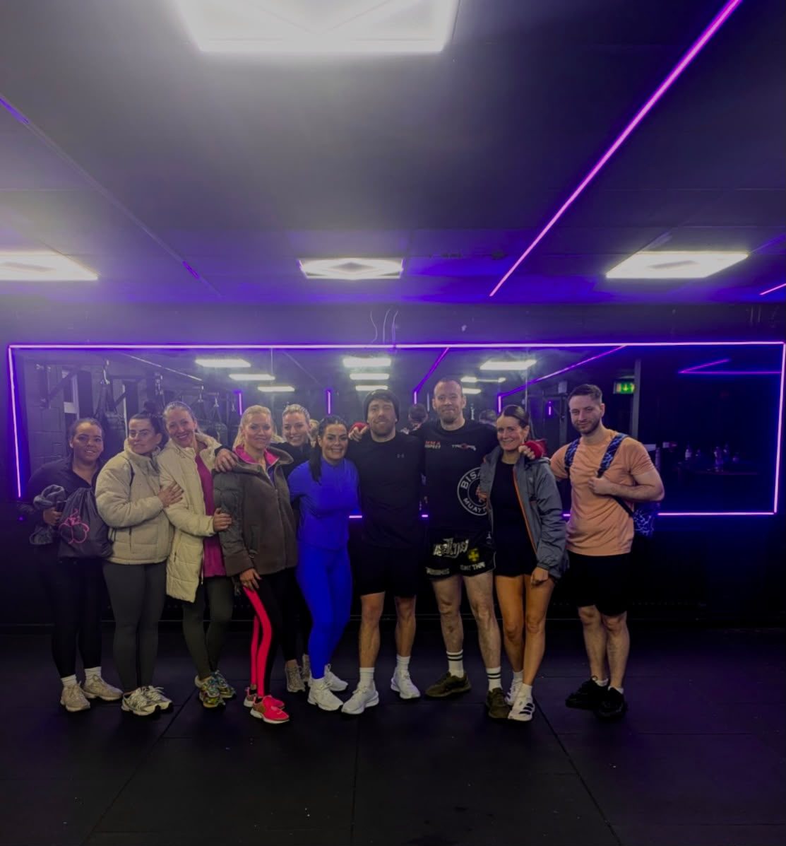 FAB Boxing group together in the gym after a session